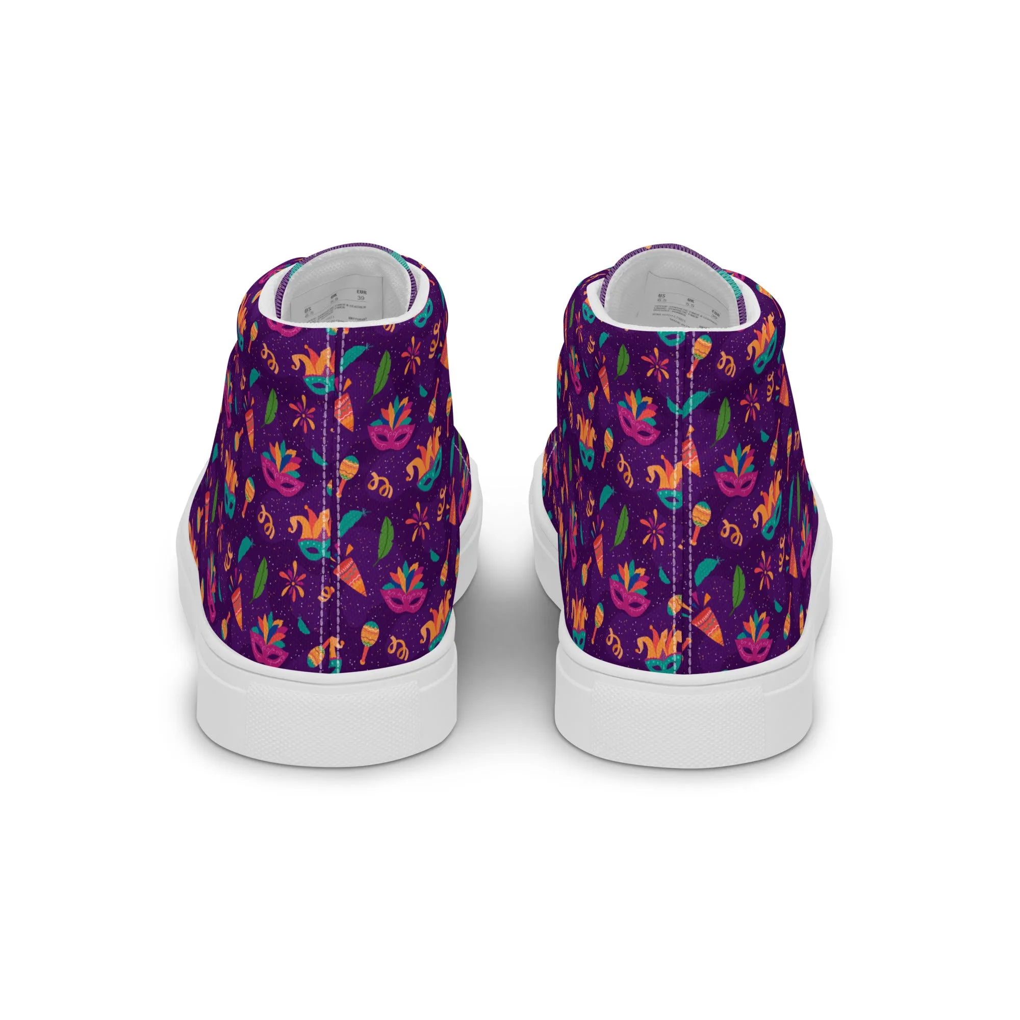 Men's Mardi Gras High Top Canvas Shoes