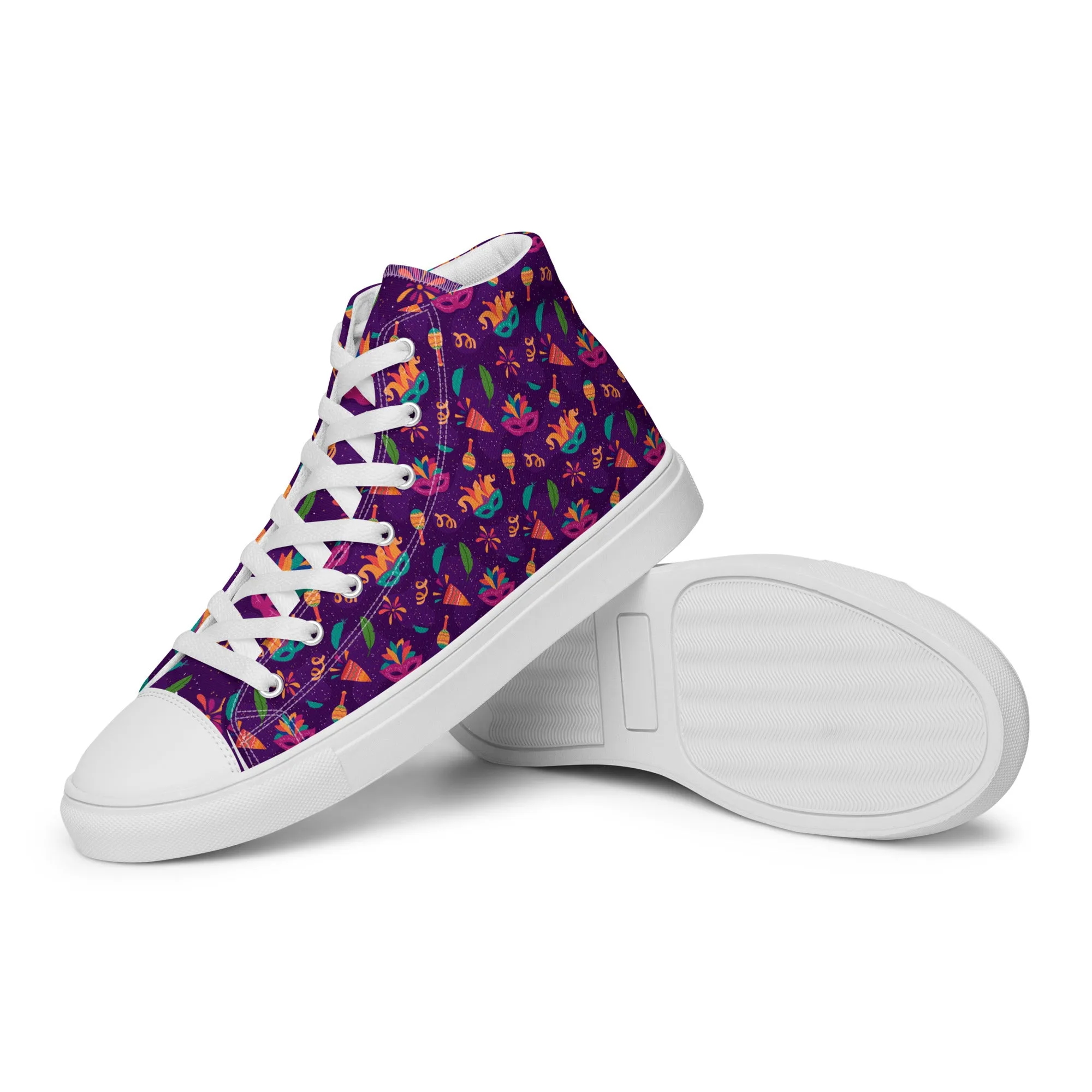 Men's Mardi Gras High Top Canvas Shoes