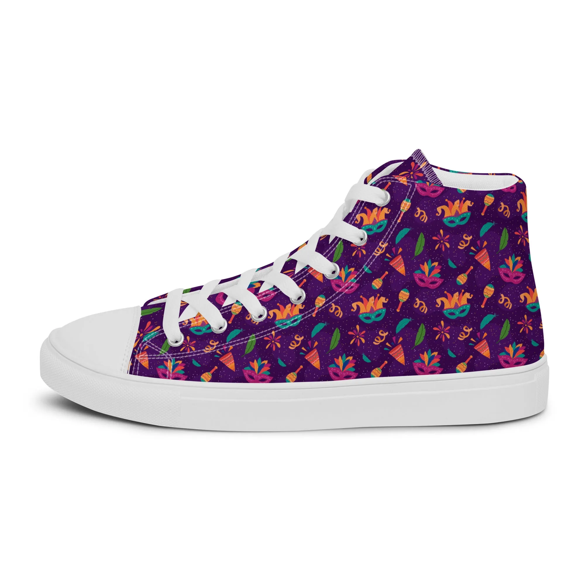 Men's Mardi Gras High Top Canvas Shoes