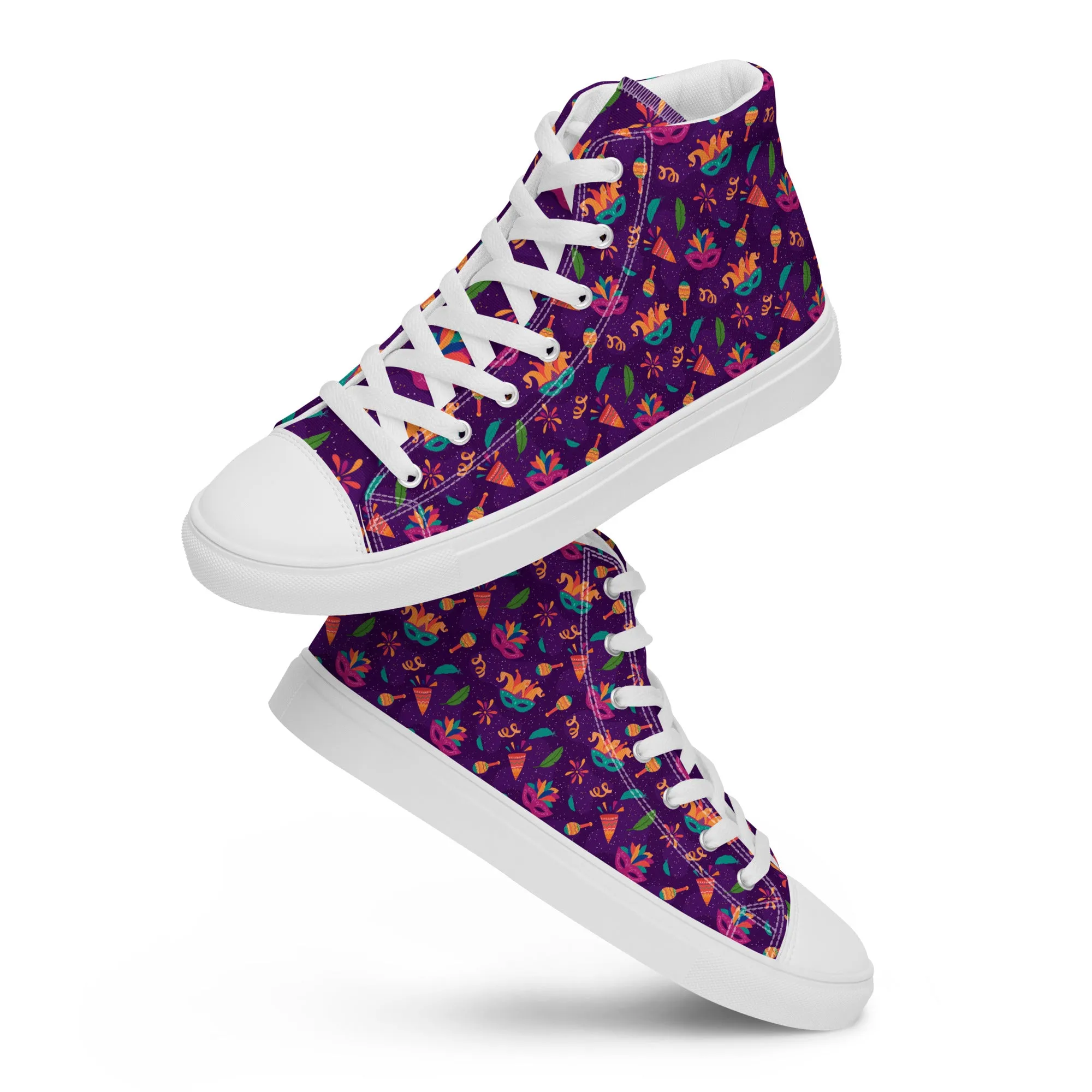 Men's Mardi Gras High Top Canvas Shoes