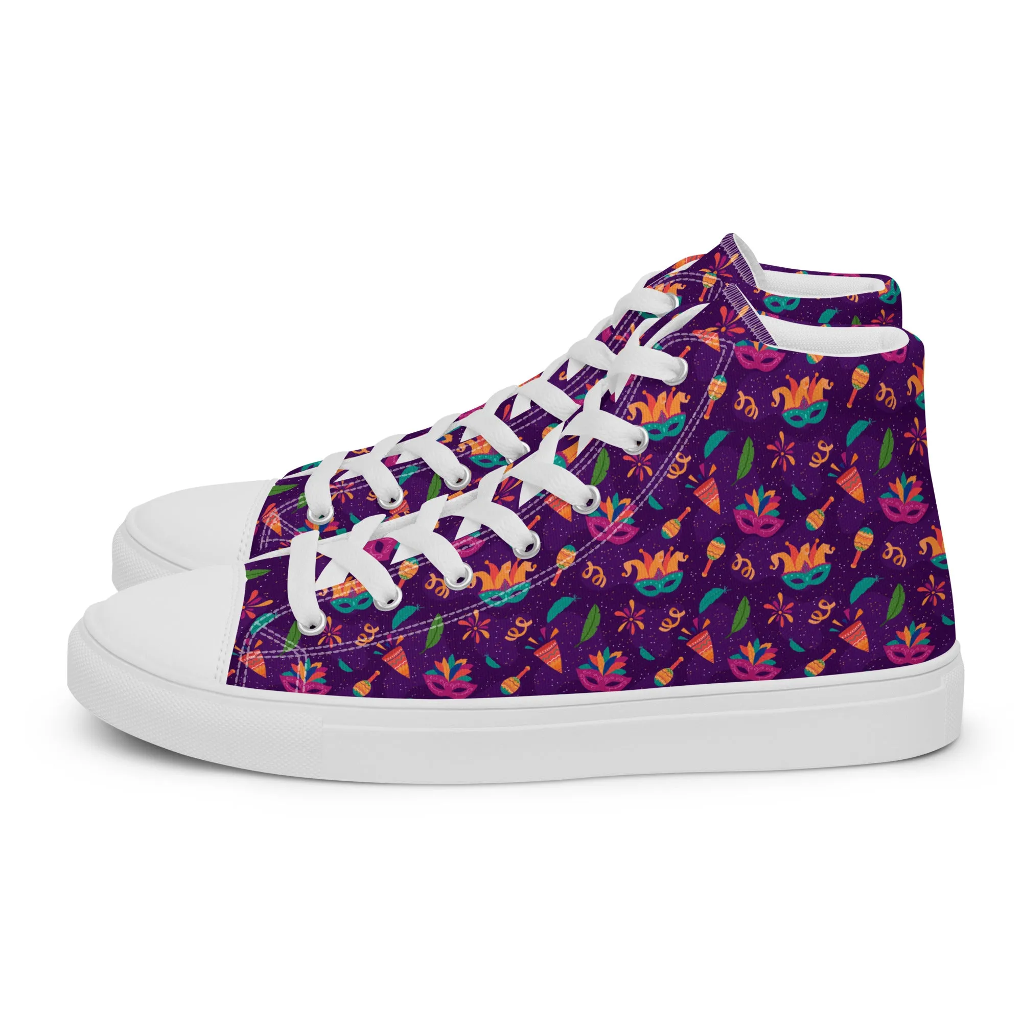Men's Mardi Gras High Top Canvas Shoes