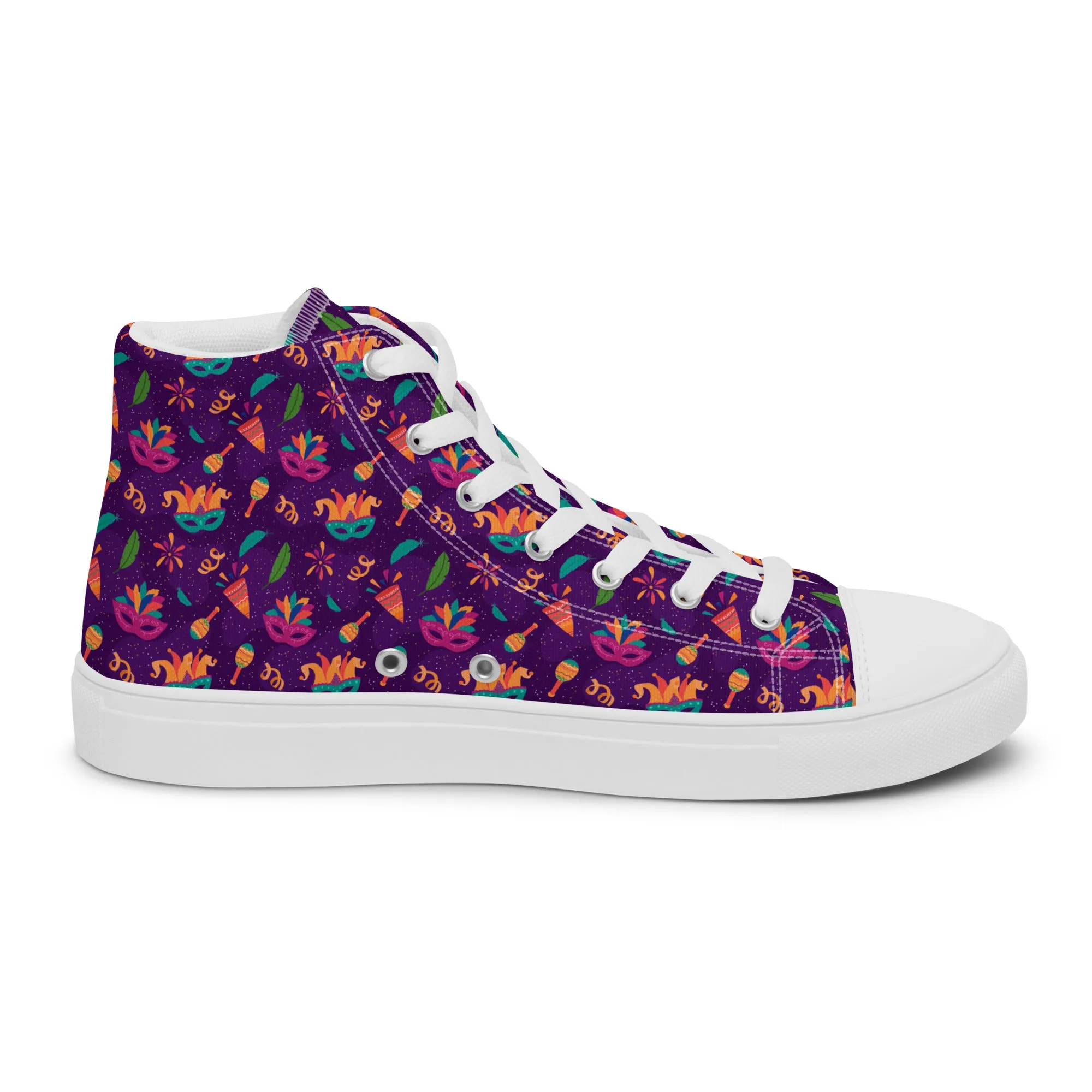 Men's Mardi Gras High Top Canvas Shoes