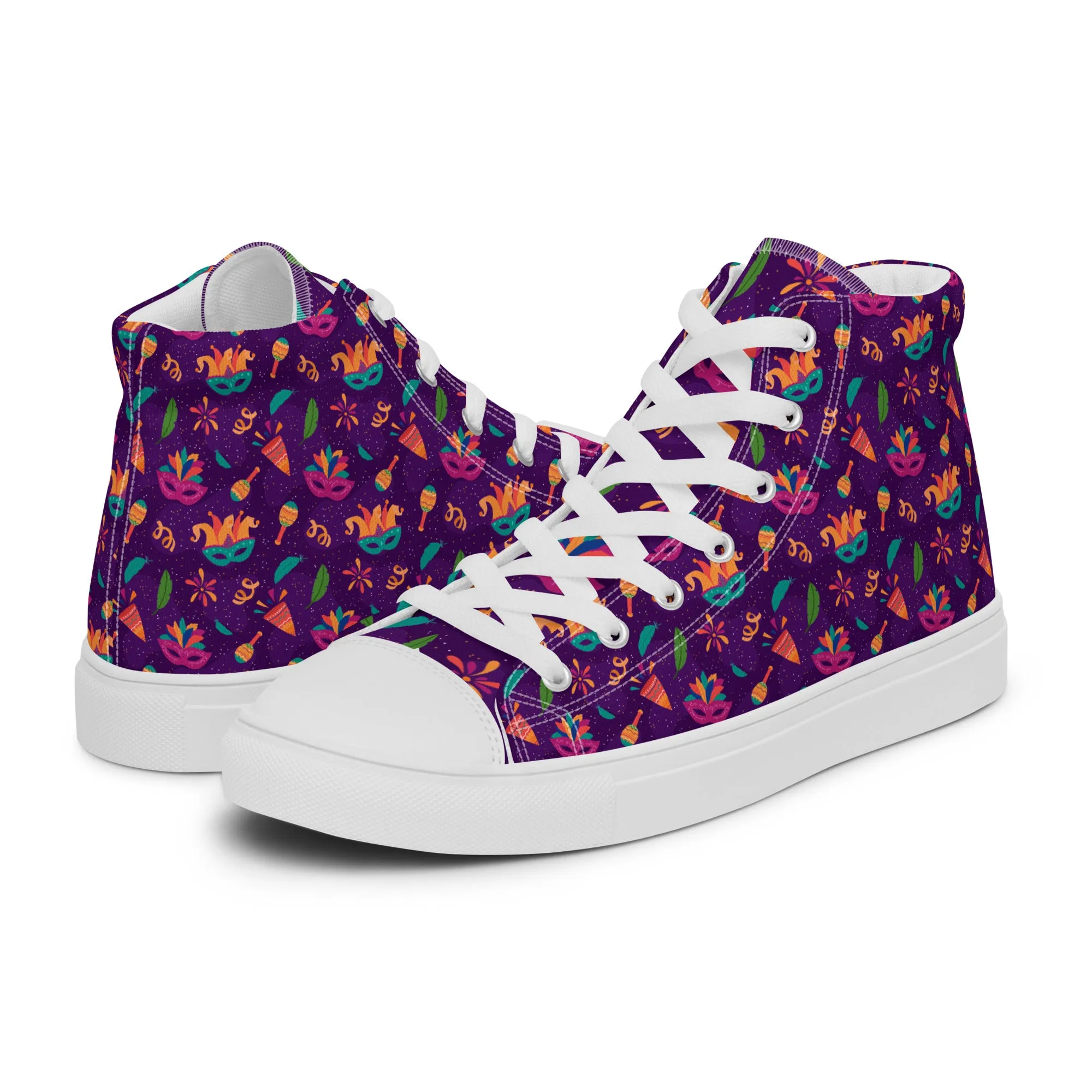 Men's Mardi Gras High Top Canvas Shoes