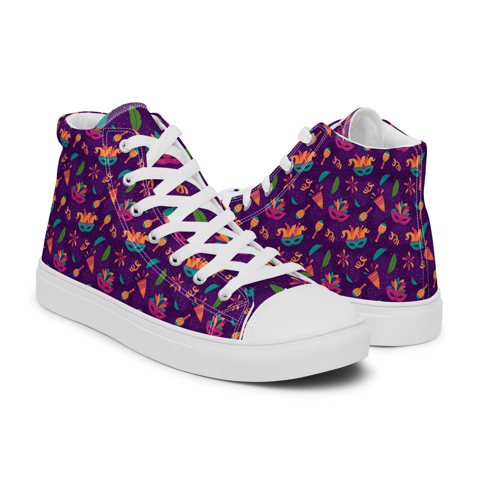 Men's Mardi Gras High Top Canvas Shoes