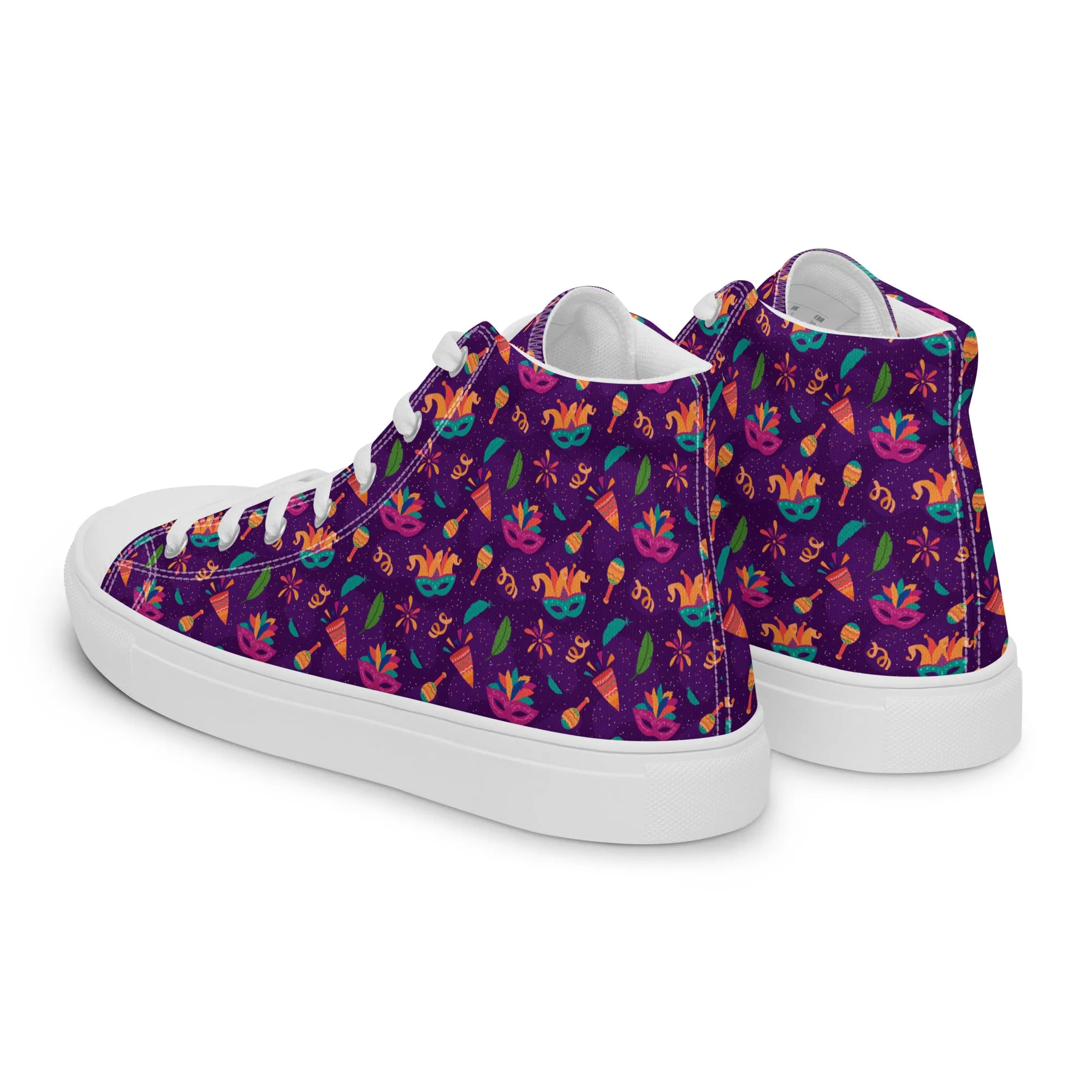 Men's Mardi Gras High Top Canvas Shoes