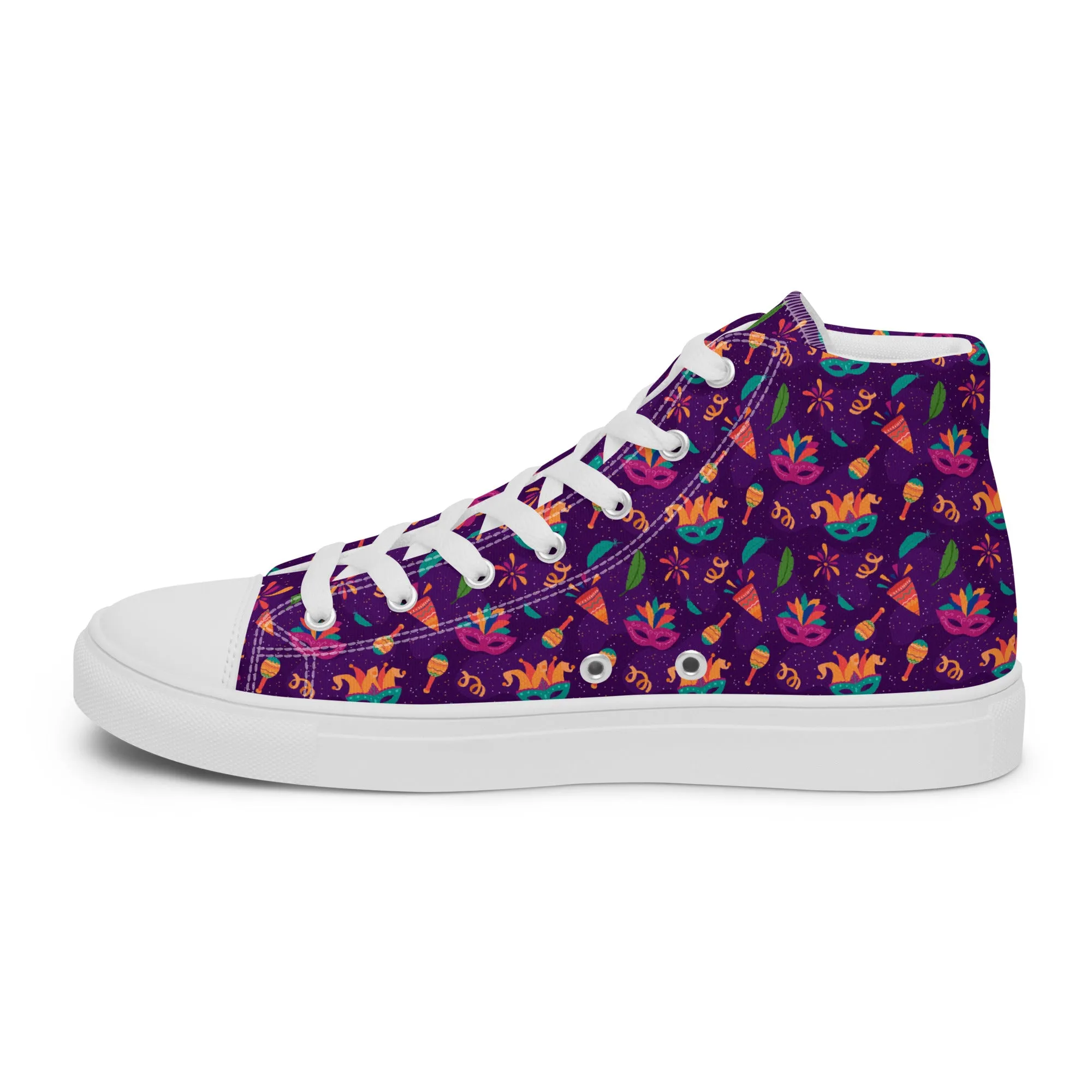Men's Mardi Gras High Top Canvas Shoes