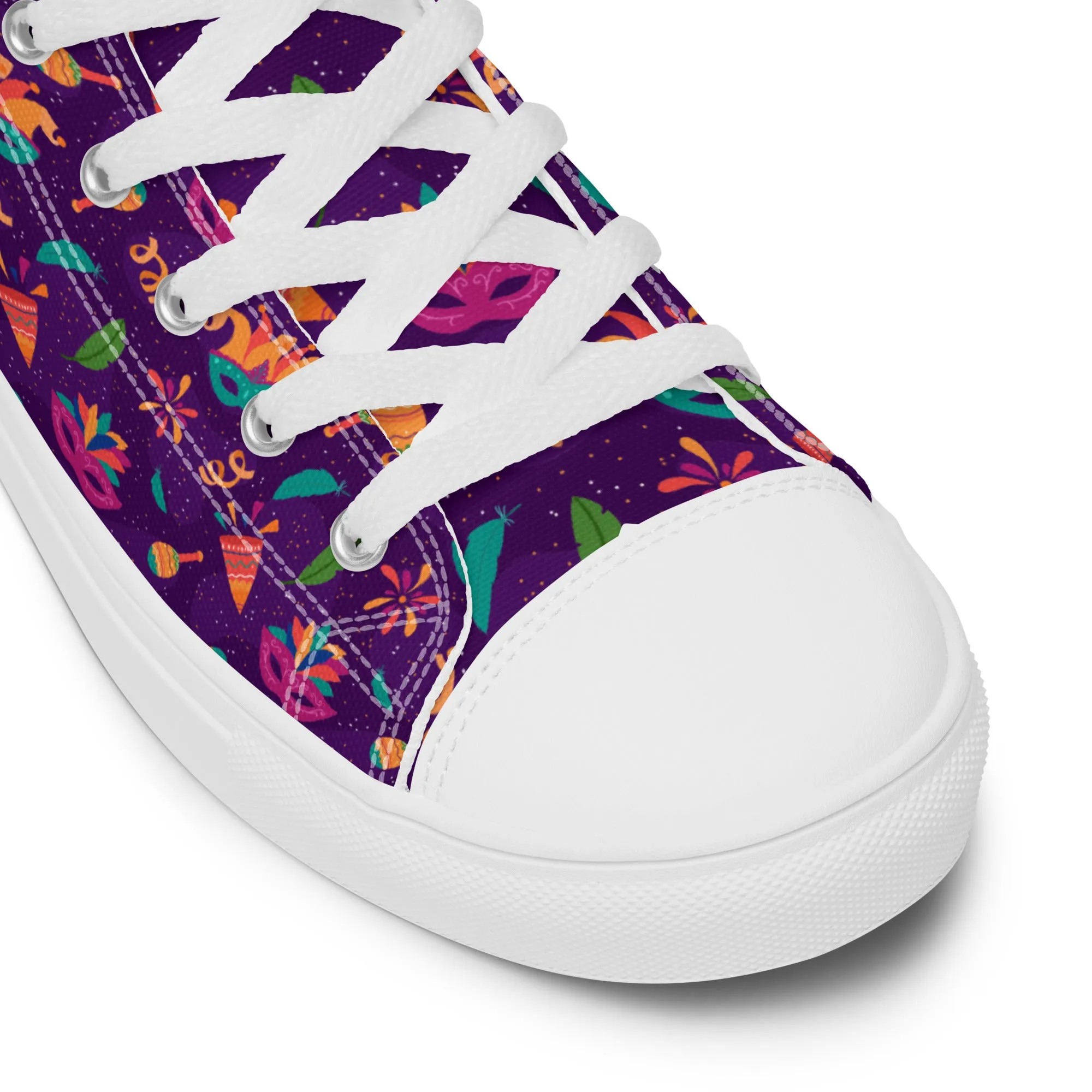 Men's Mardi Gras High Top Canvas Shoes