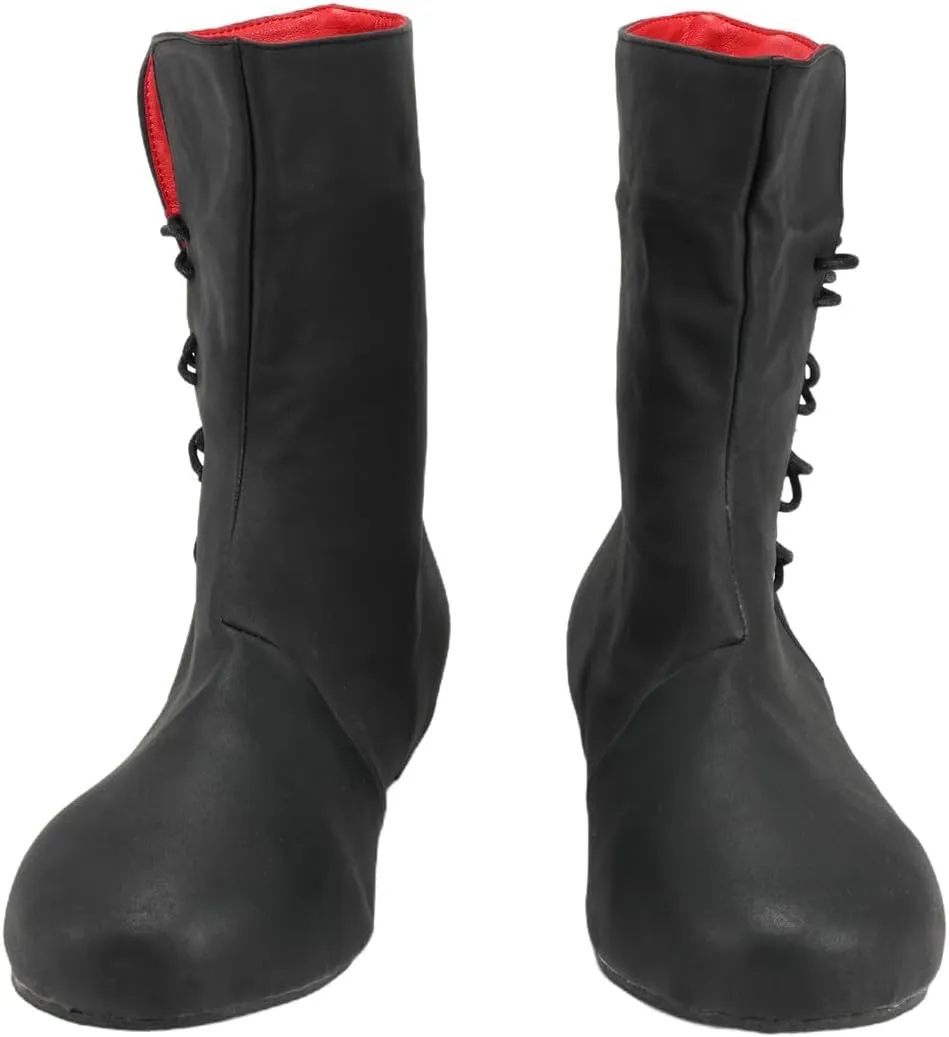 Mens Medieval Renaissance Cosplay Boots Halloween PU Leather Vintage Pirate Viking Shoes