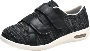 Mens Memory Foam Slippers, Autumn Models Mesh Breathable Non-slip House Slippers, Strap Adjustable Comfortable Light Air Cushion Leisure House Shoes