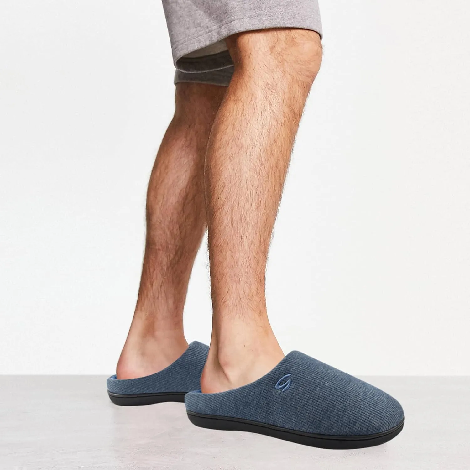 Men's Memory Foam Slippers, Comfy House Shoes, Cozy Men's Slippers with Warm Soft Coral Fleece Lining
