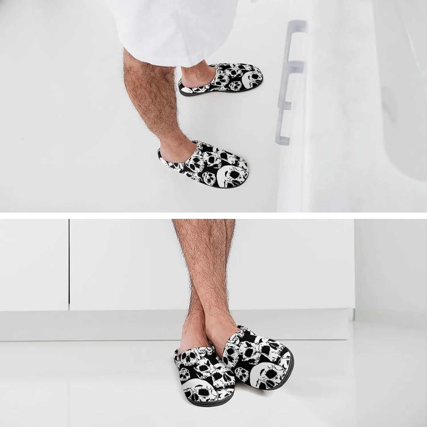 Men's Memory Foam Slippers, Cozy Warm House Cotton Slippers Indoor Outdoor Winter Bedroom Shoes for Men