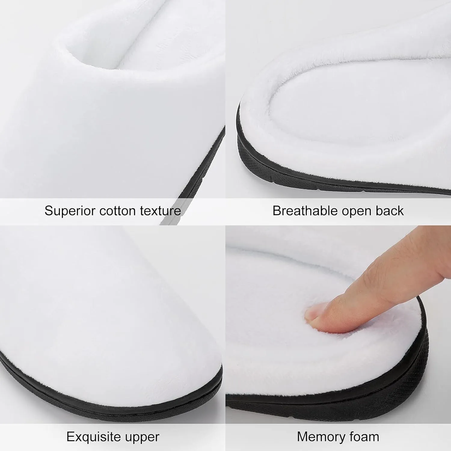 Men's Memory Foam Slippers, Cozy Warm House Cotton Slippers Indoor Outdoor Winter Bedroom Shoes for Men