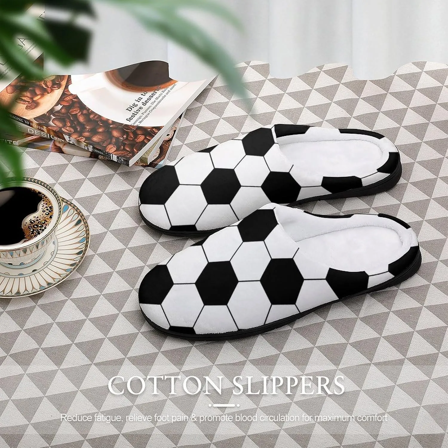 Men's Memory Foam Slippers, Cozy Warm House Cotton Slippers Indoor Outdoor Winter Bedroom Shoes for Men