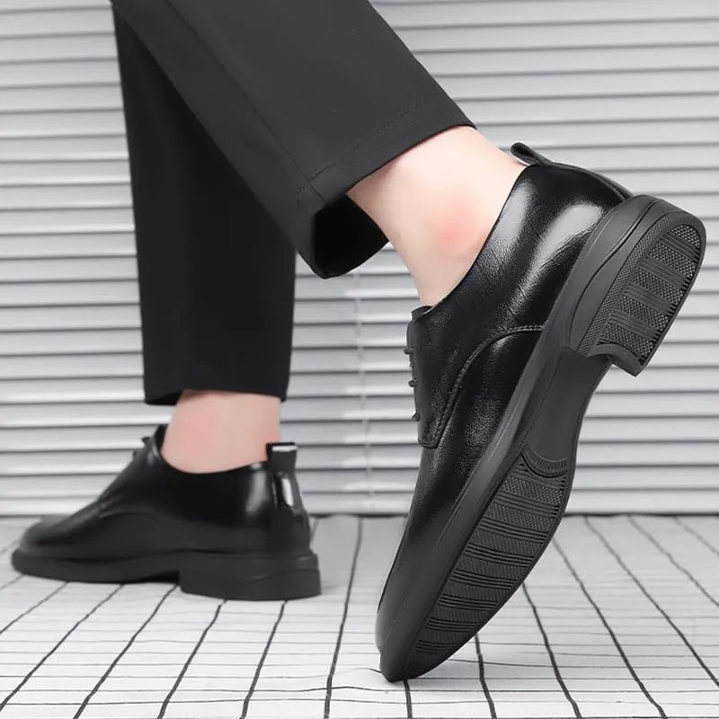 Men's Modern Patent Leather Wingtip Brogue Dress Shoes - Casual Wedding Faux Derby Tuxedo Shoes