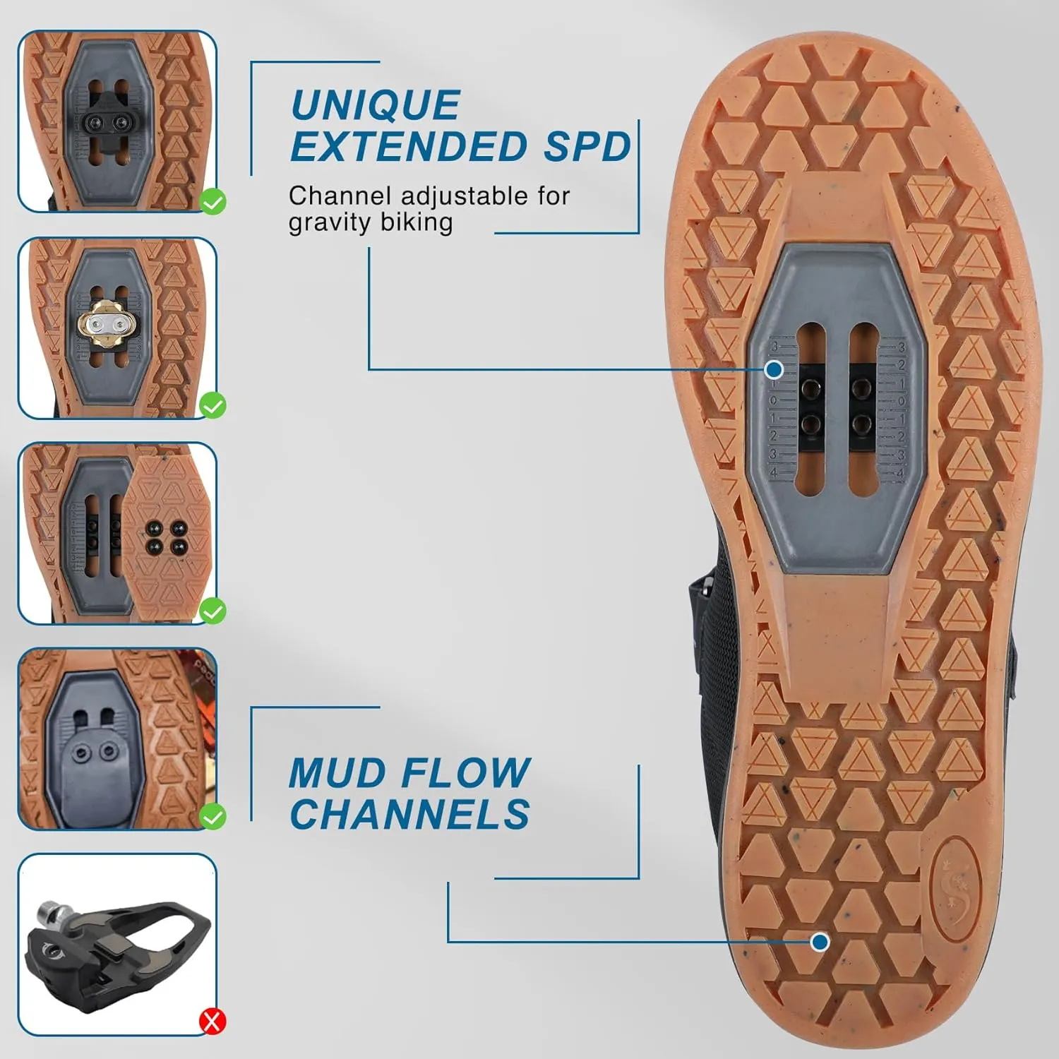 Men's Mountain Bike Shoes Elastic Closure | Lightweight, Waterproof, Breathable MTB Shoes