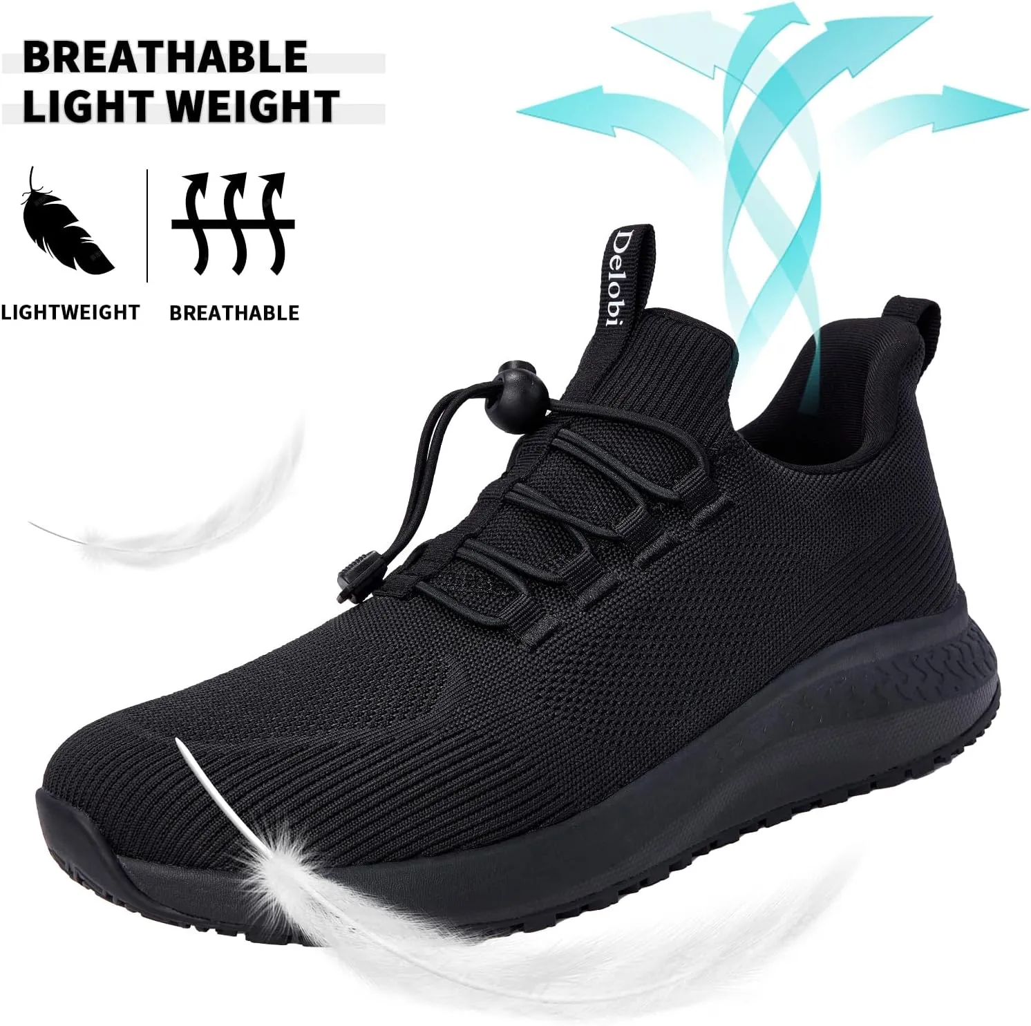 Mens Non Slip Work Shoes Slip On Water Resistant Chef Shoe for Restaurant Kitchen Food Service Working Waterproof Walking Sneakers Breathable and Lightweight
