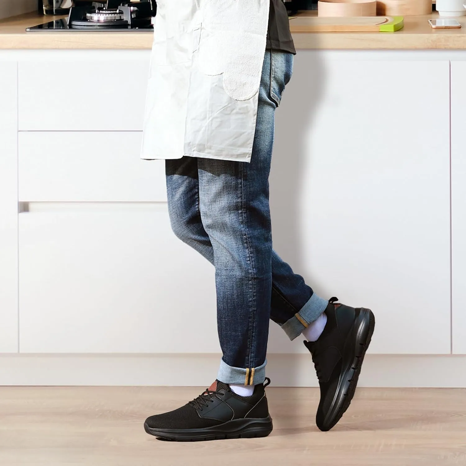 Mens Non Slip Work Whoes Slip Resistant Restaurant Waterproof Shoes Food Service Chef Kitchen Breathable Walking Sneakers