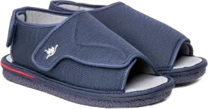 Men's Open Toe Foam Wide Diabetic Slippers Hook & Loop Closure Non-Slip Rubber Sole Flexible Orthotic Slippers Indoor/Outdoor Adjustable Soft Breathable