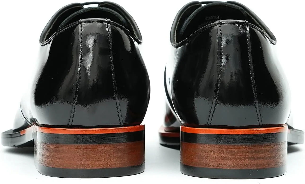 Men's Oxfords Formal Dress Patent Leather Derby Fashion Business Wedding Prom Tuxedo Casual Square Toe Oxford Walking Shoes for Men