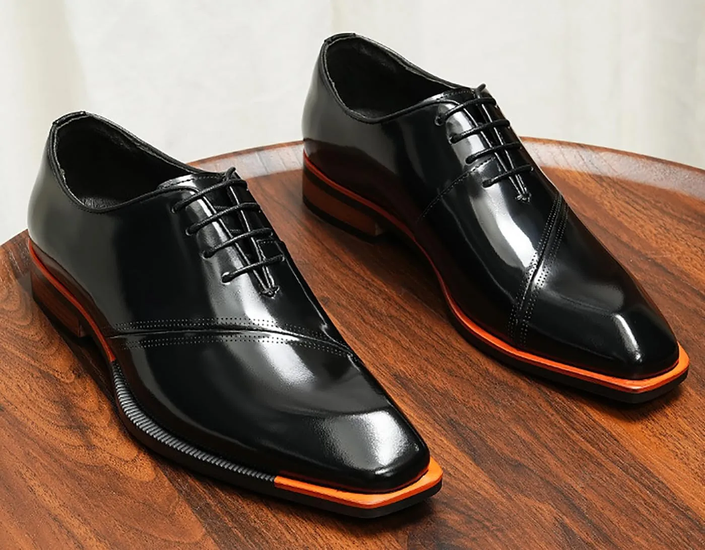 Men's Oxfords Formal Dress Patent Leather Derby Fashion Business Wedding Prom Tuxedo Casual Square Toe Oxford Walking Shoes for Men