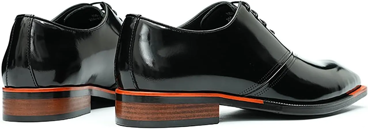 Men's Oxfords Formal Dress Patent Leather Derby Fashion Business Wedding Prom Tuxedo Casual Square Toe Oxford Walking Shoes for Men