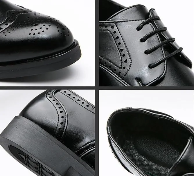 Men's Oxfords Shoes Pointed Toe Derby Shoes for Men Fashion Classic Lace Up Low Top Mens Leather Dress Shoes(Brown,8)