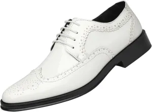 Men's Patent Leather Wingtip Carving Brogue Dress Shoes Fashion Classic Cap Toe Lace Up Low Top Oxfords Shoes Casual Business Formal Derby Shoes
