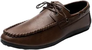 Men's Prom Shoes Vegan Leather Business Vintage Round Toe Anti-Slip Prom Wedding Slip-on