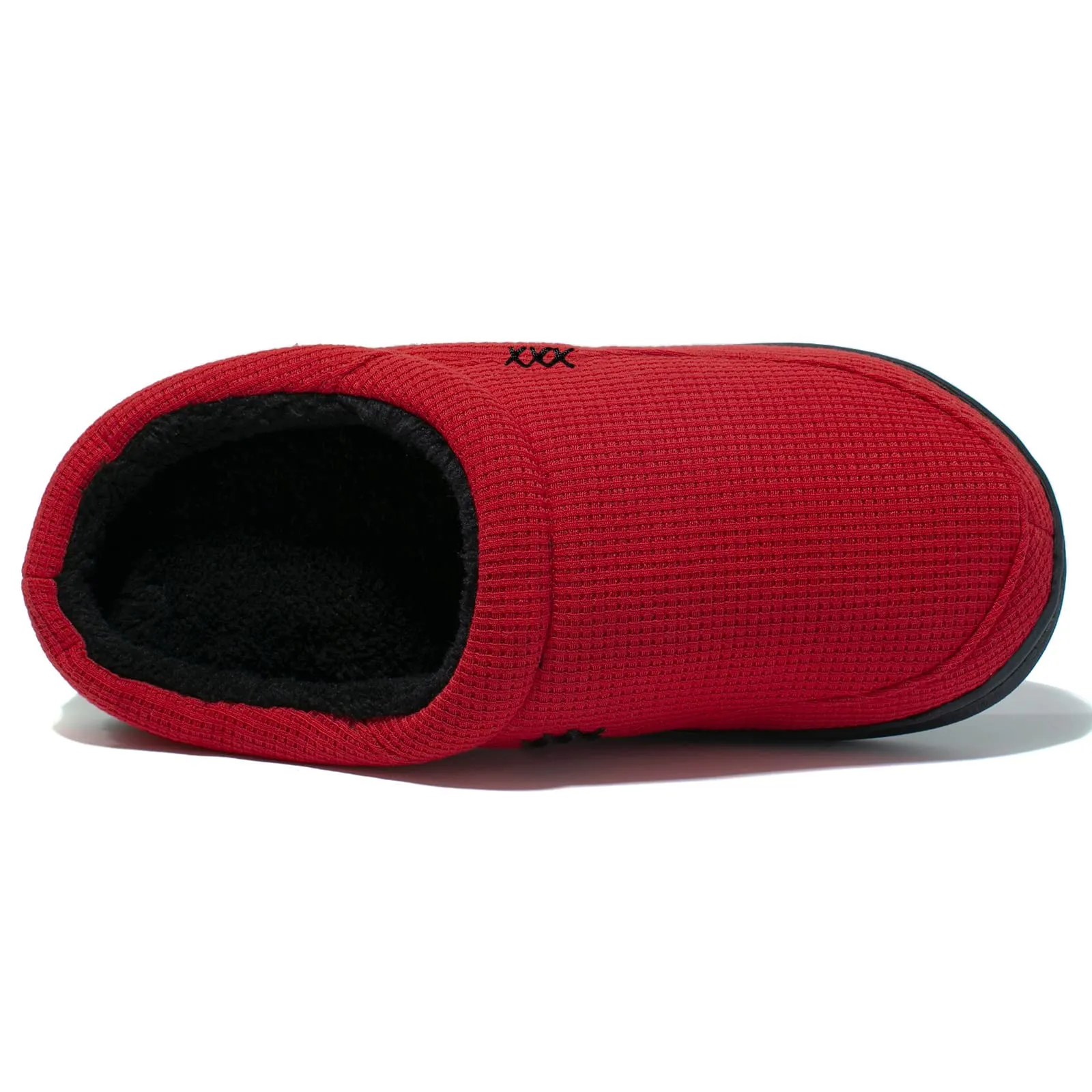 Men's Red Cozy Slide Slippers with Memory Foam