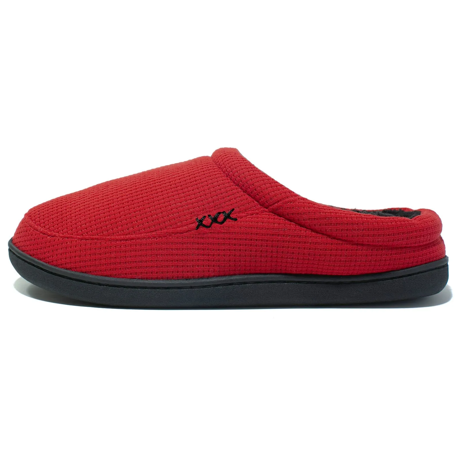 Men's Red Cozy Slide Slippers with Memory Foam