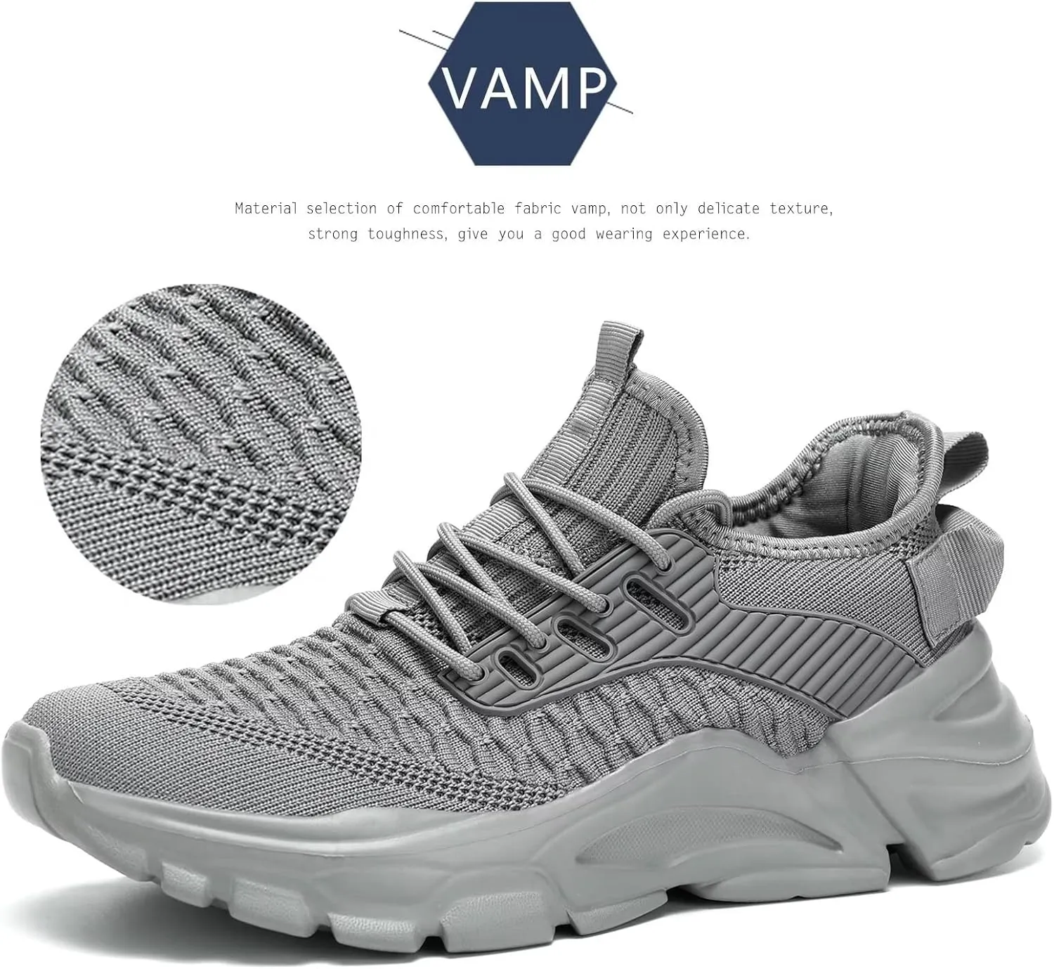 Men's Running Shoes, Non Slip, Breathable, Lightweight Fashion Sneakers, Slip Resistant Athletic Sports Walking Gym Work Shoes