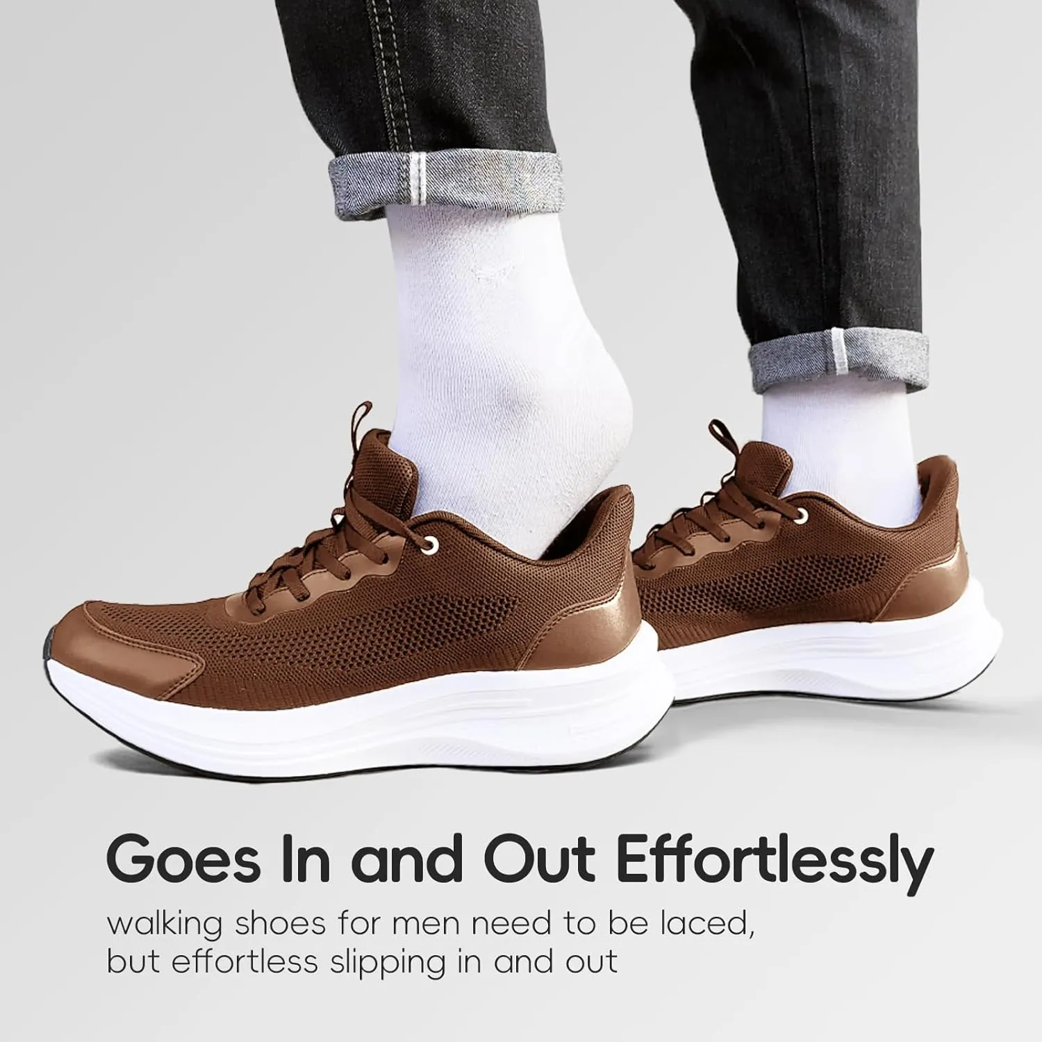 Mens Running Shoes Slip-on Walking Shoes for Men Athletic Gym Workout Sneakers Breathable Non Slip Tennis Cushioning Sneakers
