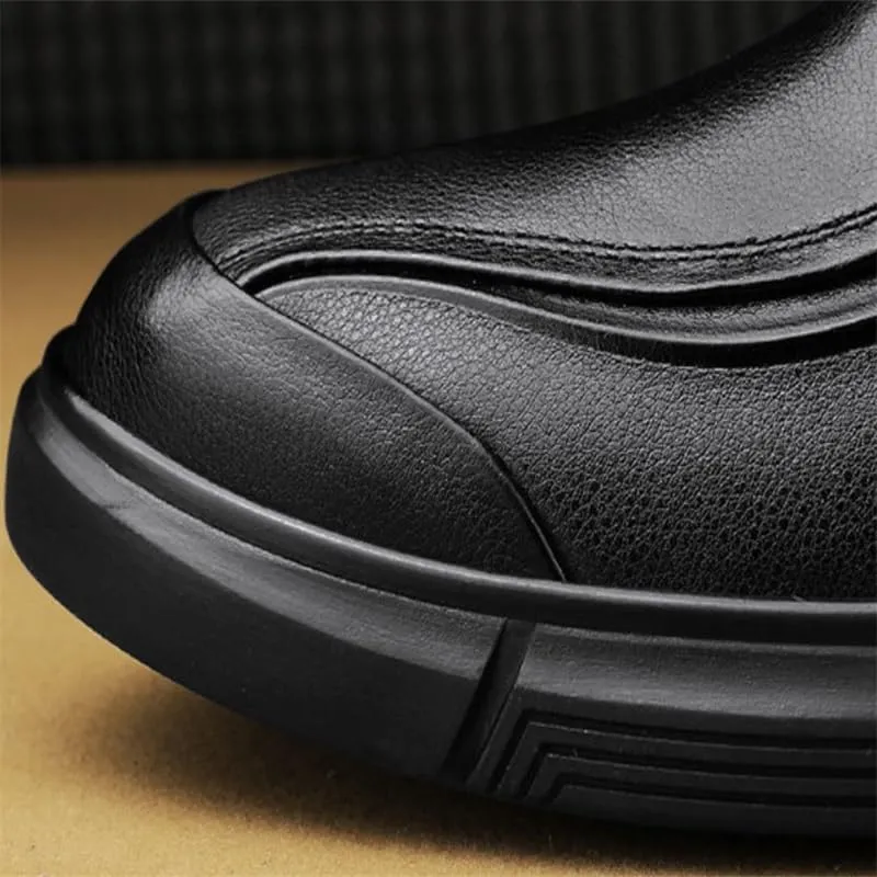 Men's Slip-on Loafers Shoes Business Dress Shoes Flat Bottom Non-Slip wear-Resistant Comfortable Breathable Wedding Shoes for Men