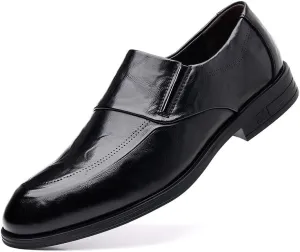 Men's Slip On Shoes Classic Formal Pointed Toe Business Oxfords Shoes Faux Patent Leather Dress Shoes for Men