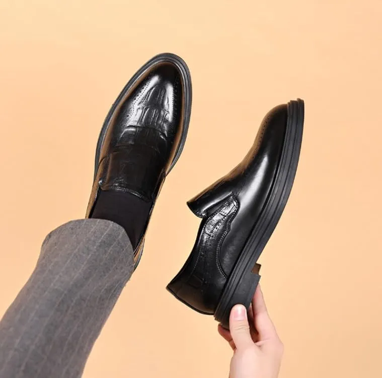 Men's Slip-Ons Dress Shoes Leather Business Formal Oxford Shoes Wedding Business Work Party Casual Mens Tuxedo Shoes