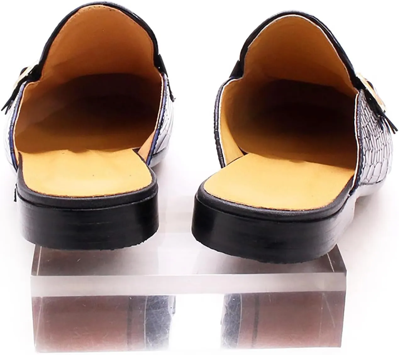 Men's Slipper Fashion Genuine Leather Crocodile Print Slip-on Loafers Casual Dress Formal Slippers Outdoor Sandals