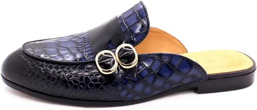 Men's Slipper Fashion Genuine Leather Crocodile Print Slip-on Loafers Casual Dress Formal Slippers Outdoor Sandals