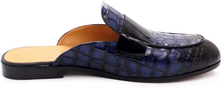 Men's Slipper Fashion Genuine Leather Crocodile Print Slip-on Loafers Casual Dress Formal Slippers Outdoor Sandals