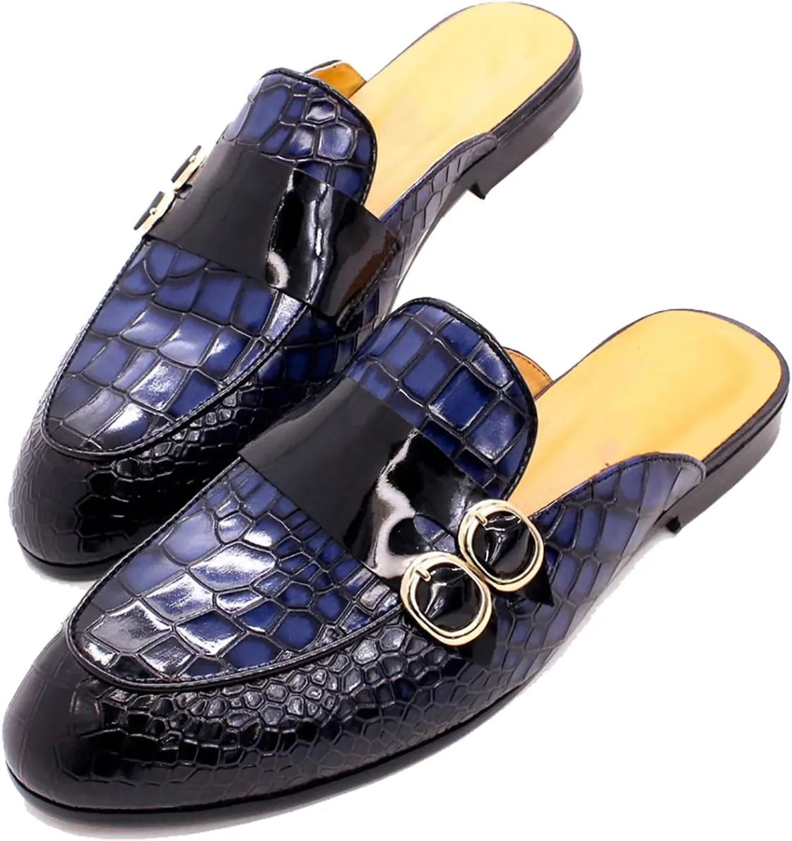 Men's Slipper Fashion Genuine Leather Crocodile Print Slip-on Loafers Casual Dress Formal Slippers Outdoor Sandals