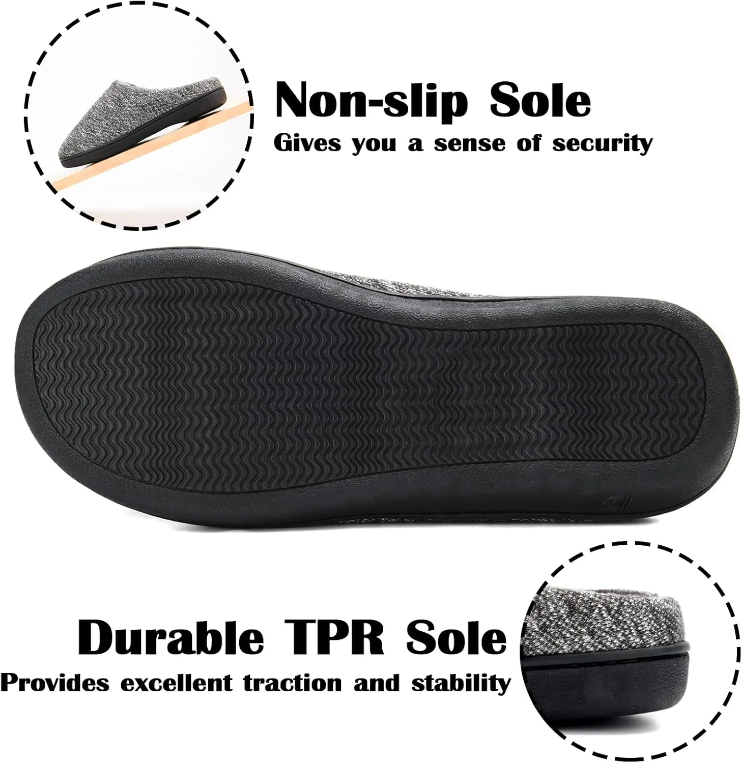 Men's Slippers with Memory Foam, Breathable Indoor Slippers, Comfortable Non-Slip Slip-Ons for Men