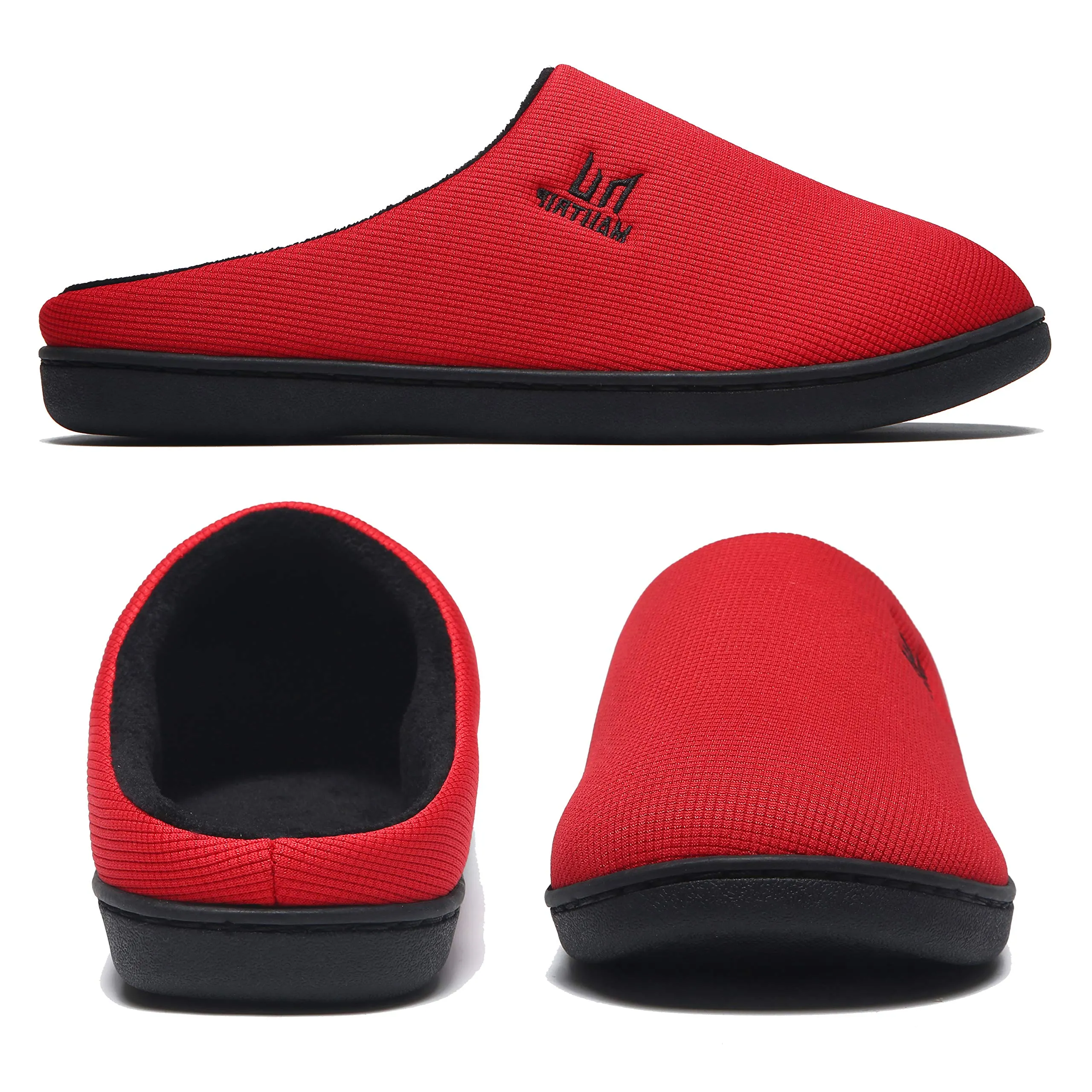 Men's Streamline Red House Slippers with Memory Foam
