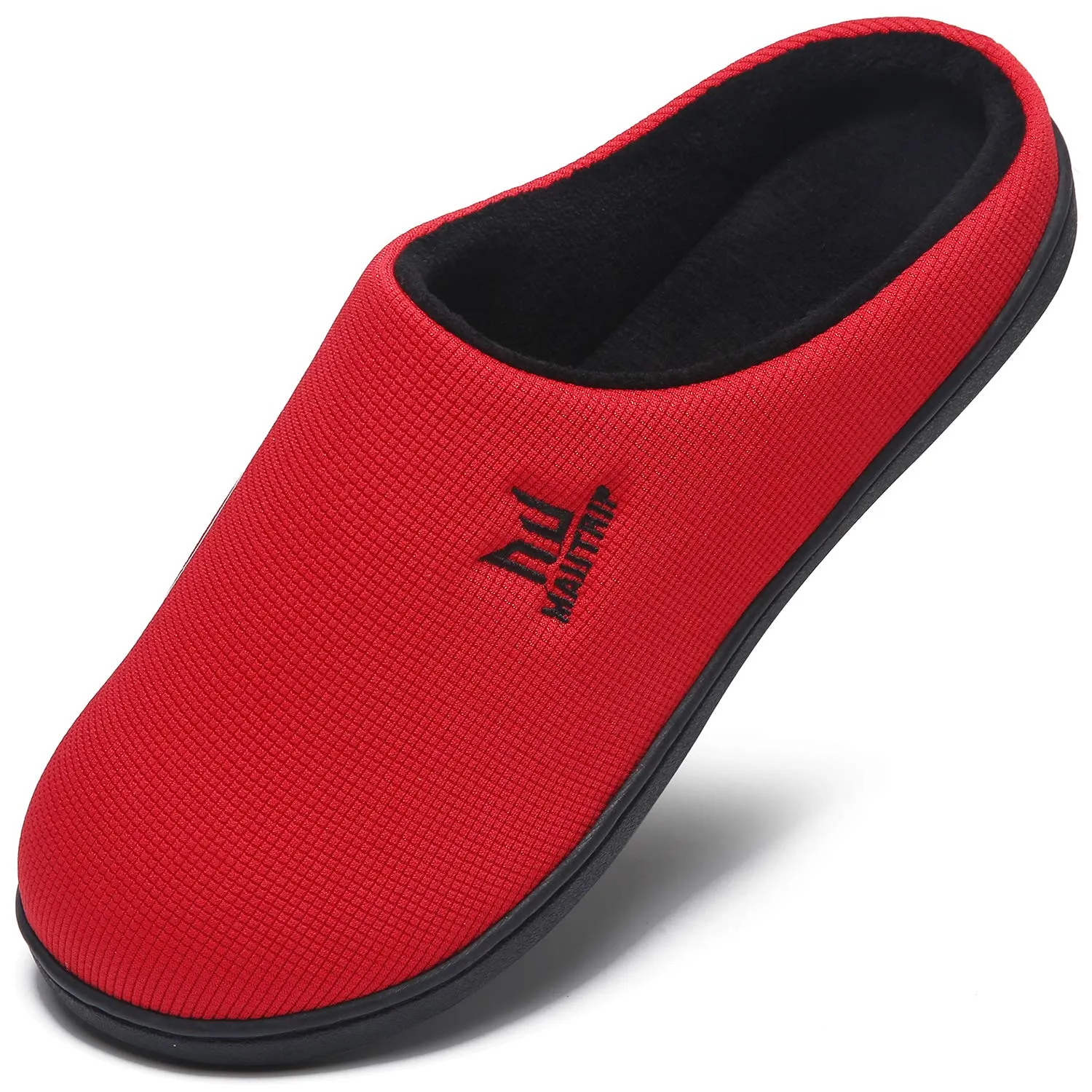 Men's Streamline Red House Slippers with Memory Foam