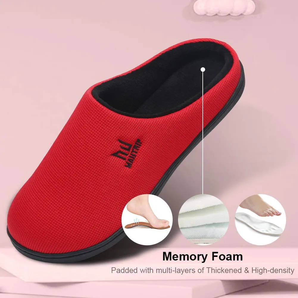 Men's Streamline Red House Slippers with Memory Foam