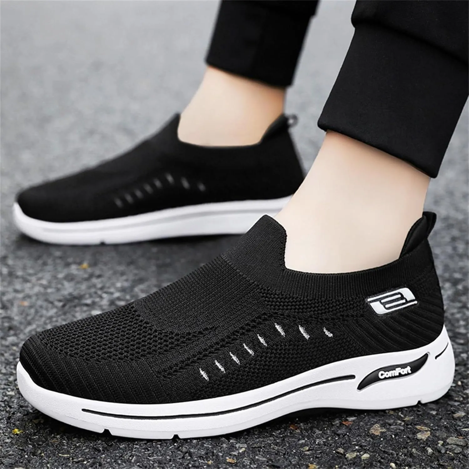 Men's Stretch Memory Foam Shoes Lightweight Sport Gym Jogging Walking Sneaker Outdoor Non Slip Jogging Sneakers