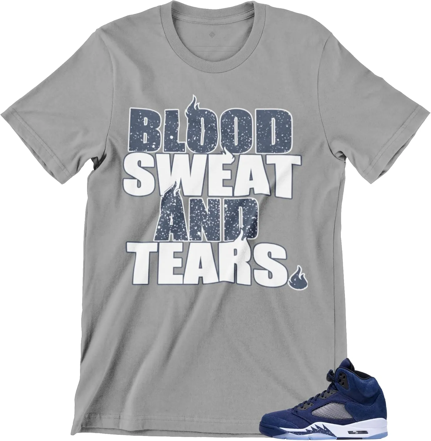 Men's T Shirt to Match Jordan 5 Midnight Navy, Graphic Urban Streetwear Tee