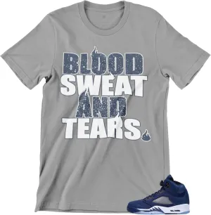 Men's T Shirt to Match Jordan 5 Midnight Navy, Graphic Urban Streetwear Tee