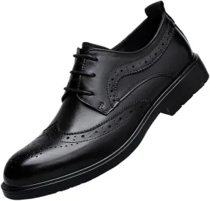 Men's Vintage Hand Leather Business Formal Derby Shoes Wedding Modern Classic Lace-up Oxfords for Men