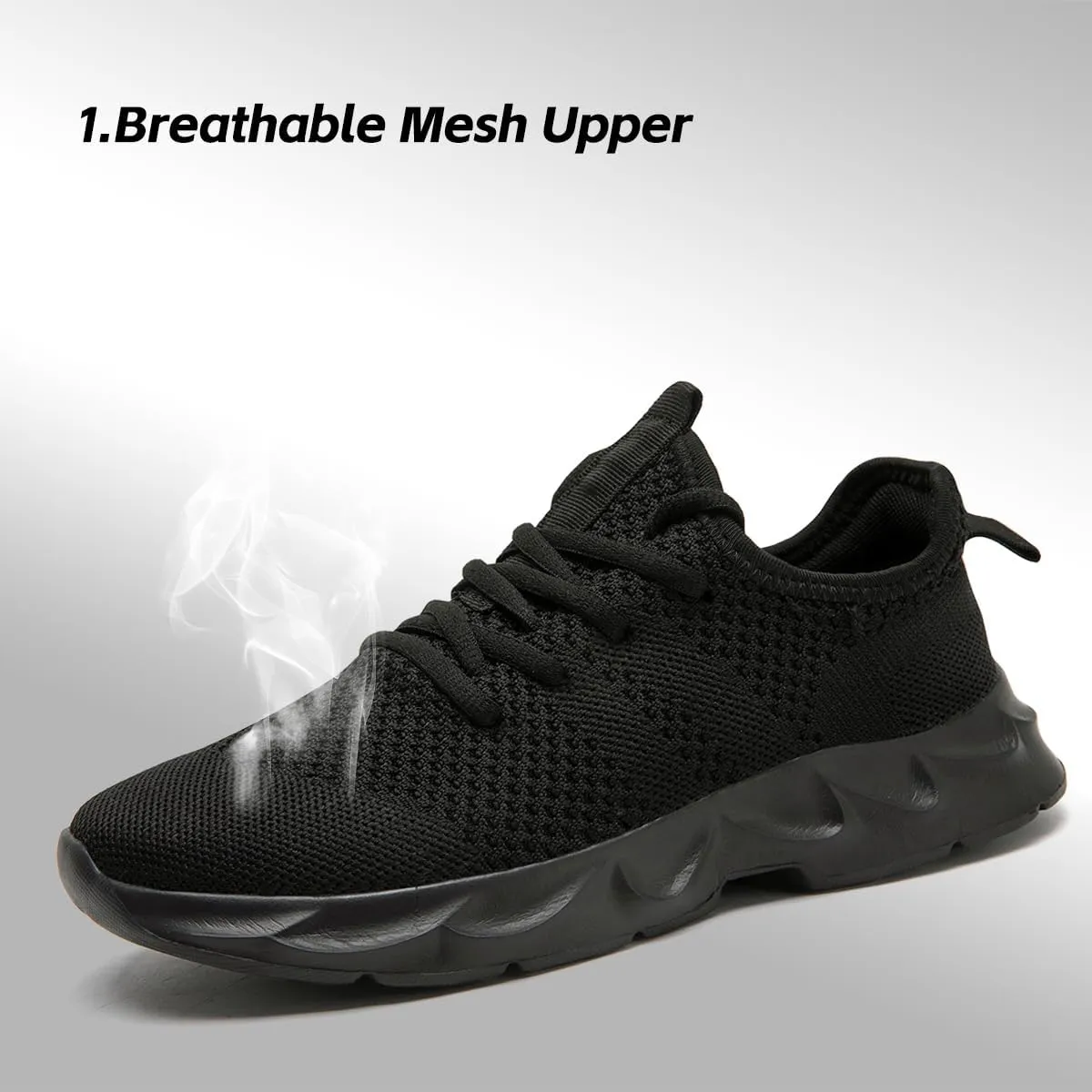 Mens Walking Running Shoes Slip On Sneakers Non Slip Workout Tennis Athletic Casual Lightweight Breathable Mesh Shoes