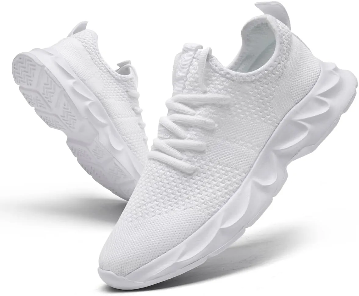 Mens Walking Running Shoes Slip On Sneakers Non Slip Workout Tennis Athletic Casual Lightweight Breathable Mesh Shoes