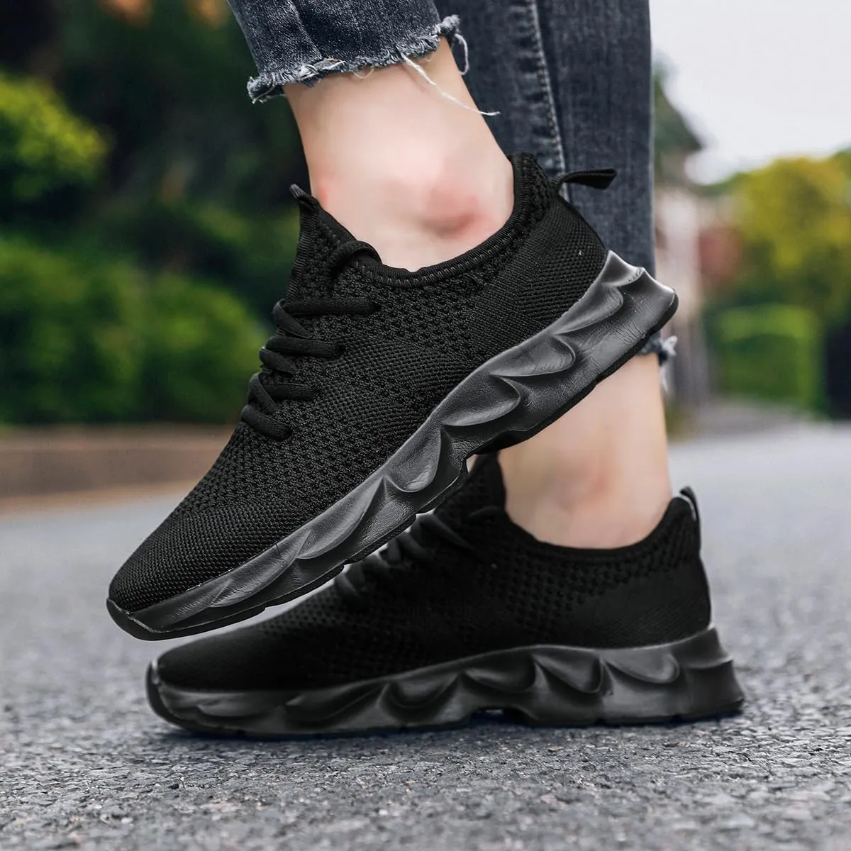 Mens Walking Running Shoes Slip On Sneakers Non Slip Workout Tennis Athletic Casual Lightweight Breathable Mesh Shoes